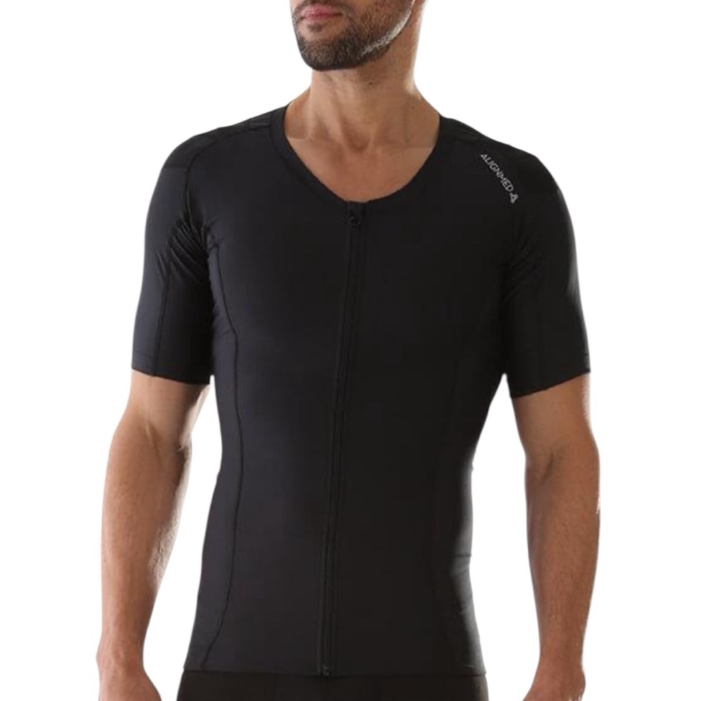 Alignmed Postural Fitness Posture Full Zip Black Shirt Size 2XL‎